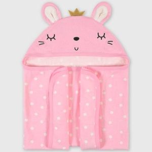 NEW Gerber Baby Girls Hooded Terry Bath Wrap